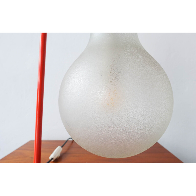 Lampe de table rouge Vintage de Stilux Milano 1970