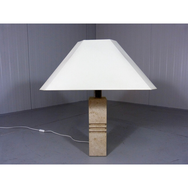 Vintage Travertine Table Lamp 1970s