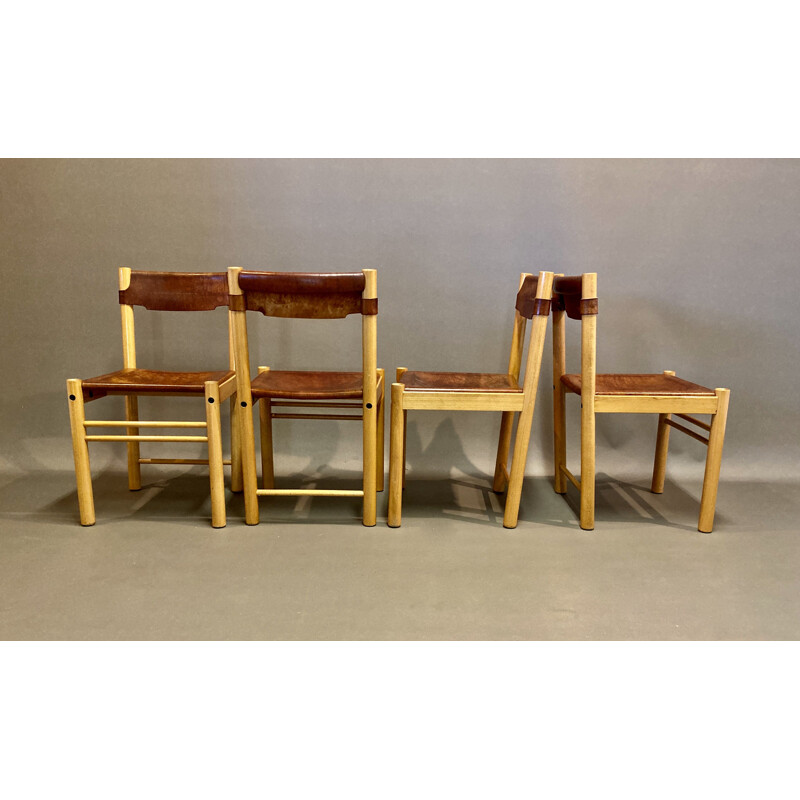 Set of 4 vintage Sede chairs for Ibisco 1960