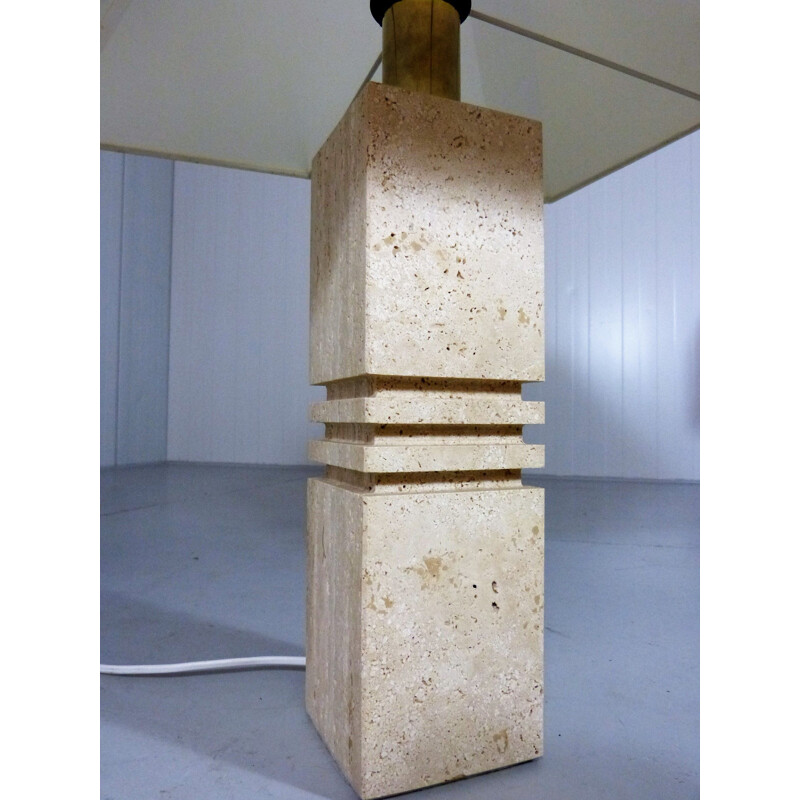 Vintage Travertine Table Lamp 1970s