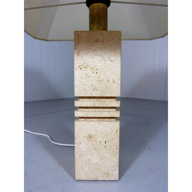 Vintage Travertine Table Lamp 1970s