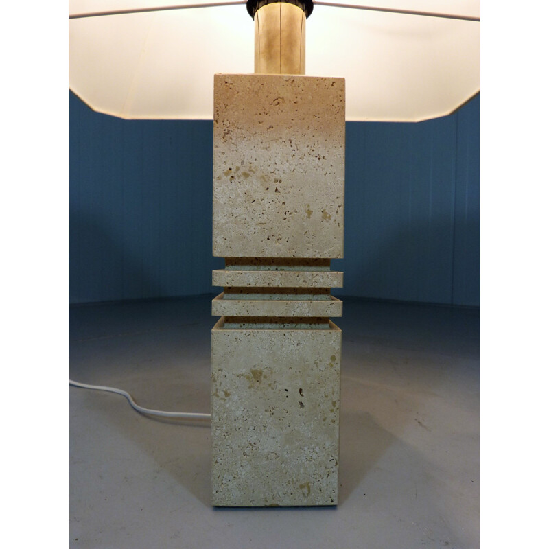 Vintage Travertine Table Lamp 1970s