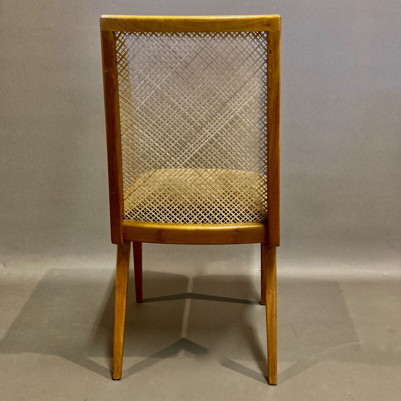 Set of 6 vintage rattan chairs Velvet Beech 1950