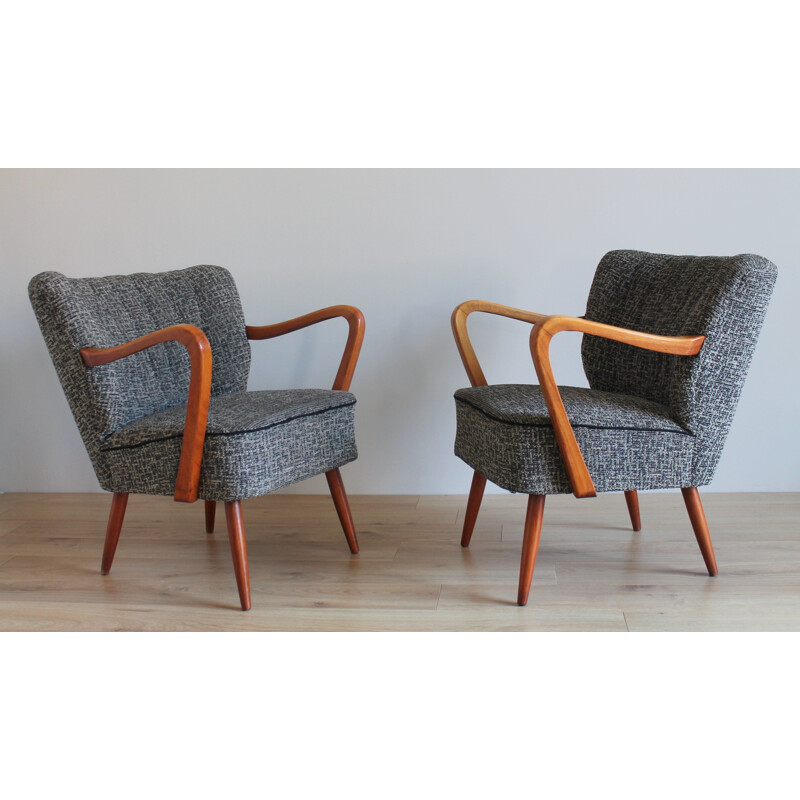 Pair of vintage armchairs Cocktail armchairs 1950