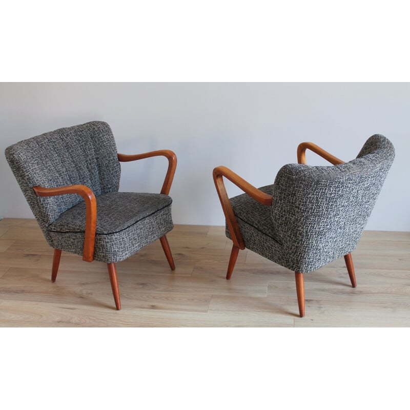 Pair of vintage armchairs Cocktail armchairs 1950