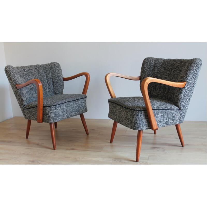 Pair of vintage armchairs Cocktail armchairs 1950