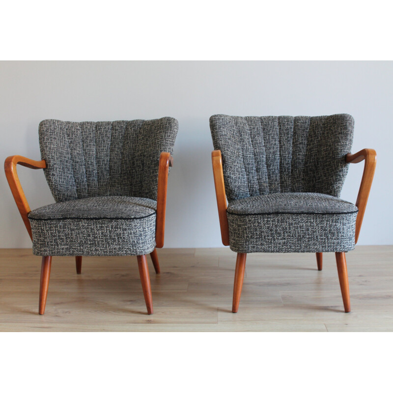 Pair of vintage armchairs Cocktail armchairs 1950