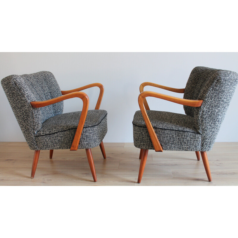 Pair of vintage armchairs Cocktail armchairs 1950