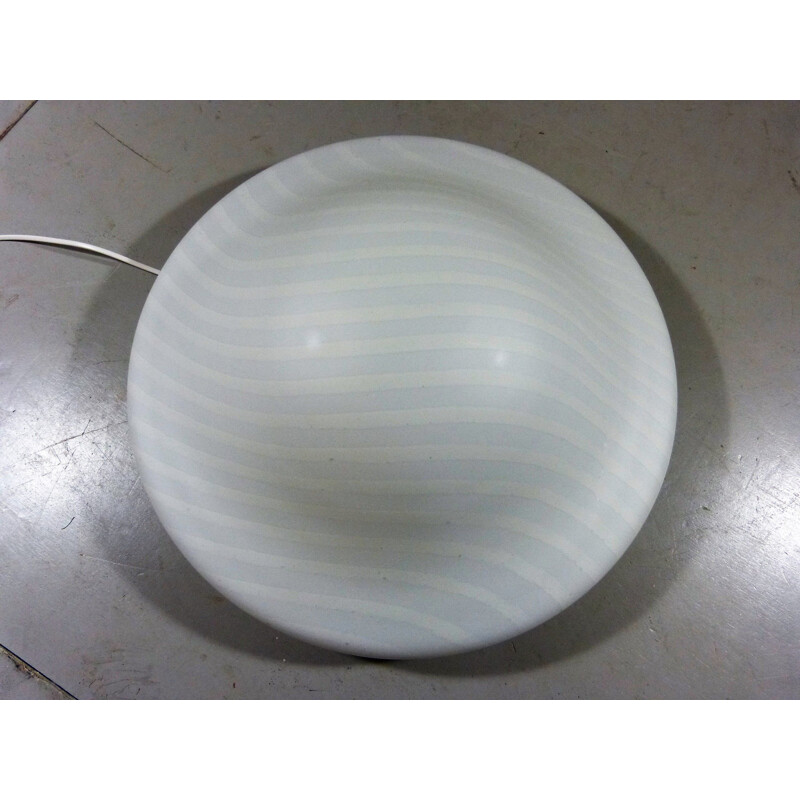 Large vintage striped glass ceiling lamp by Peil & Putzler, Germany 1970