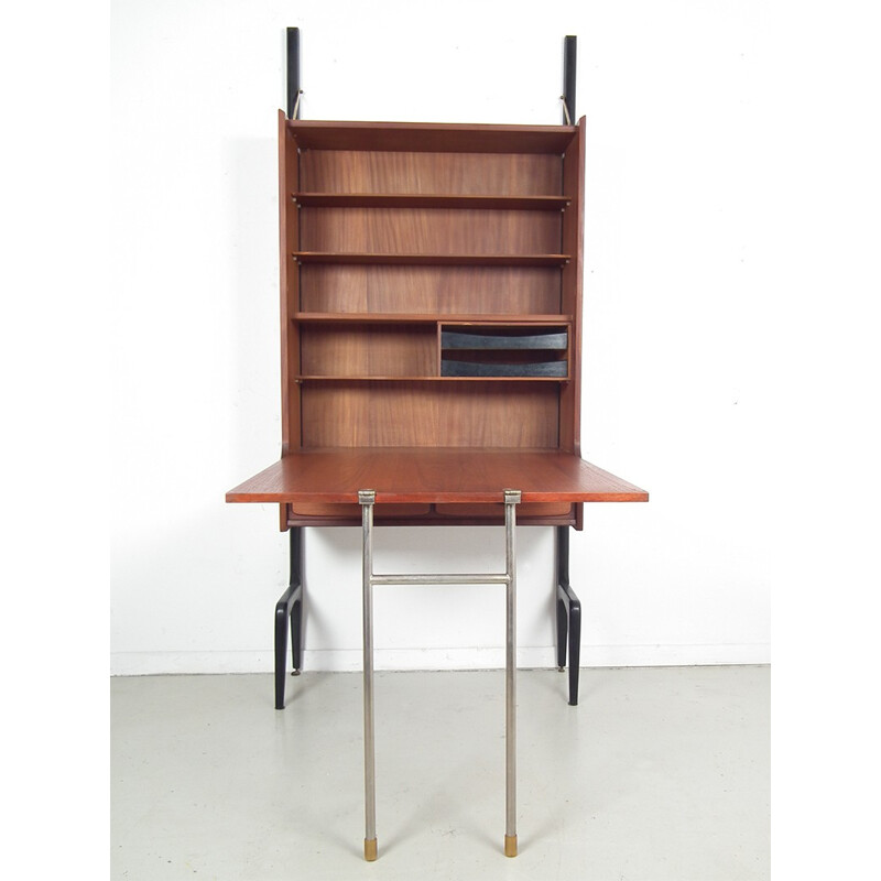 Wébé fold out table cabinet in teak, Louis VAN TEEFFELEN - 1950s