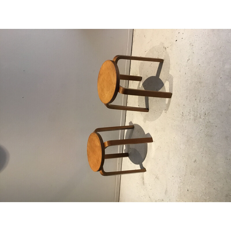 Paire de tabourets vintage par Alvar Aalto 1960