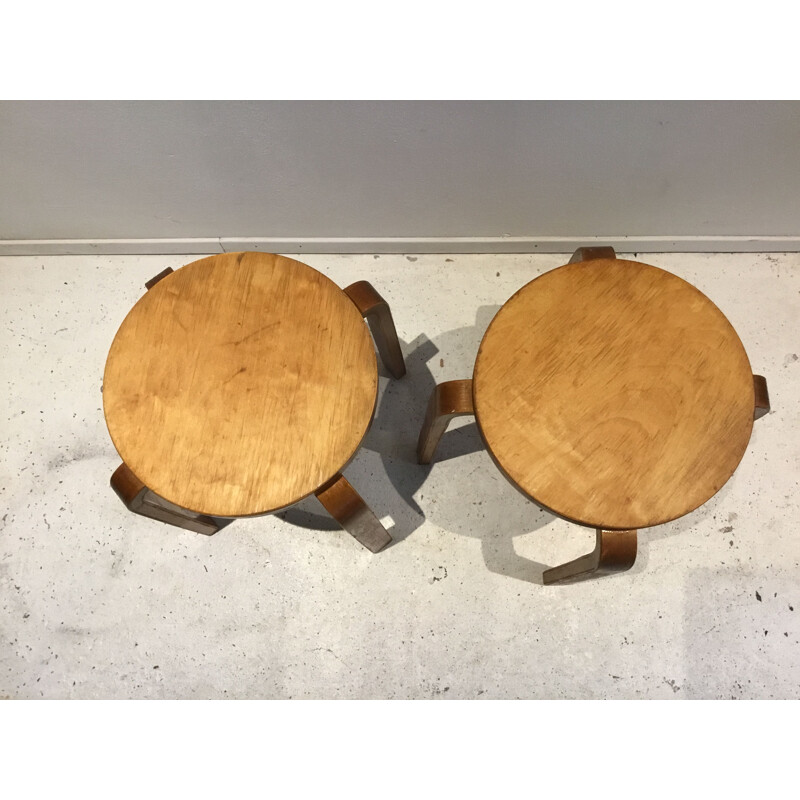 Pair of Mid-Century Stools by Alvar Aalto, 1960s