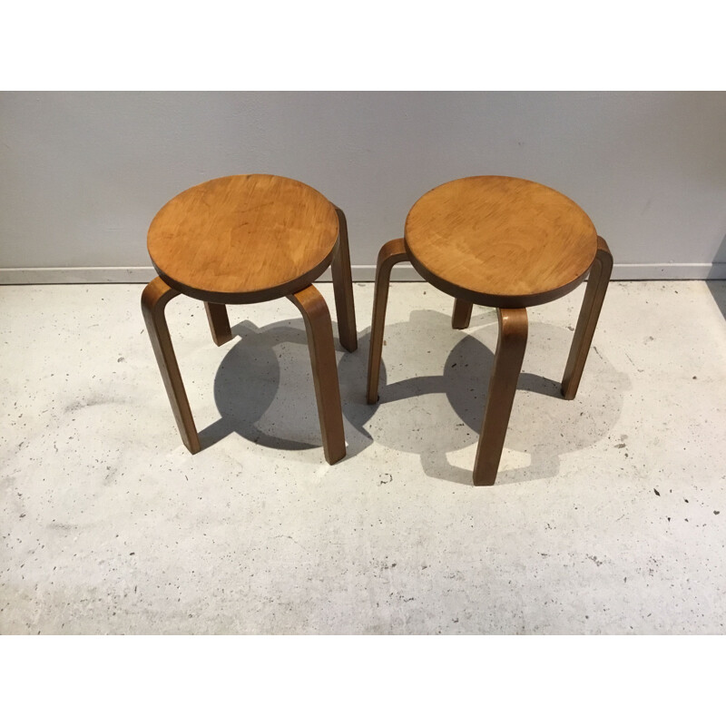 Pair of Mid-Century Stools by Alvar Aalto, 1960s