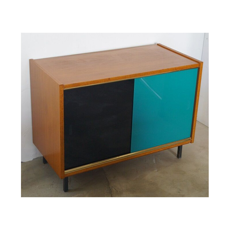 Vintage wood and glass sideboard 1960