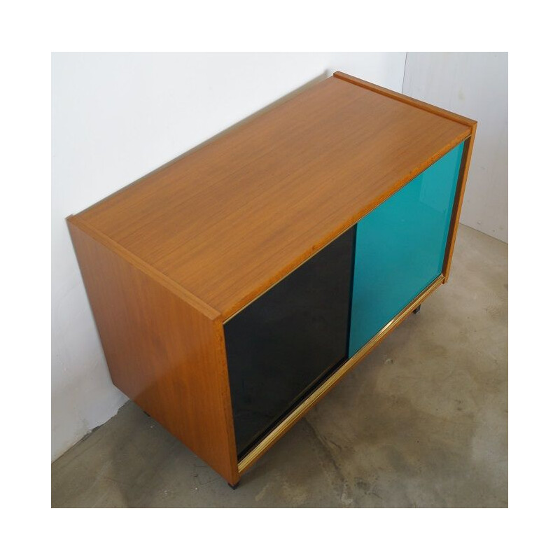 Vintage wood and glass sideboard 1960