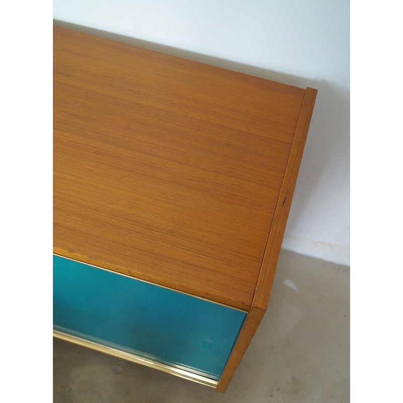 Enfilade vintage bois et verre 1960