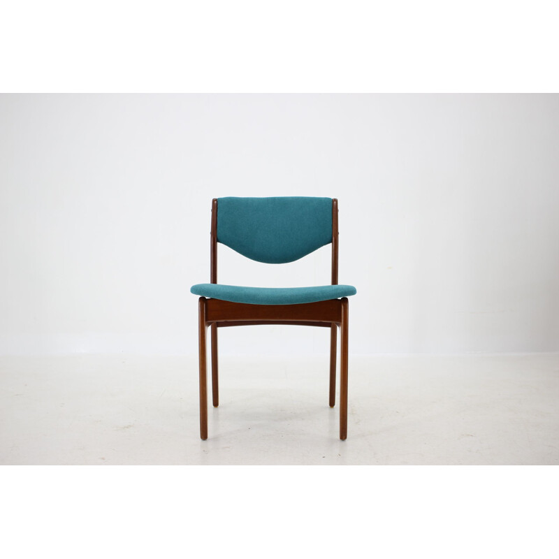 Vintage Teak Blue Side Chair, Denmark 1960s