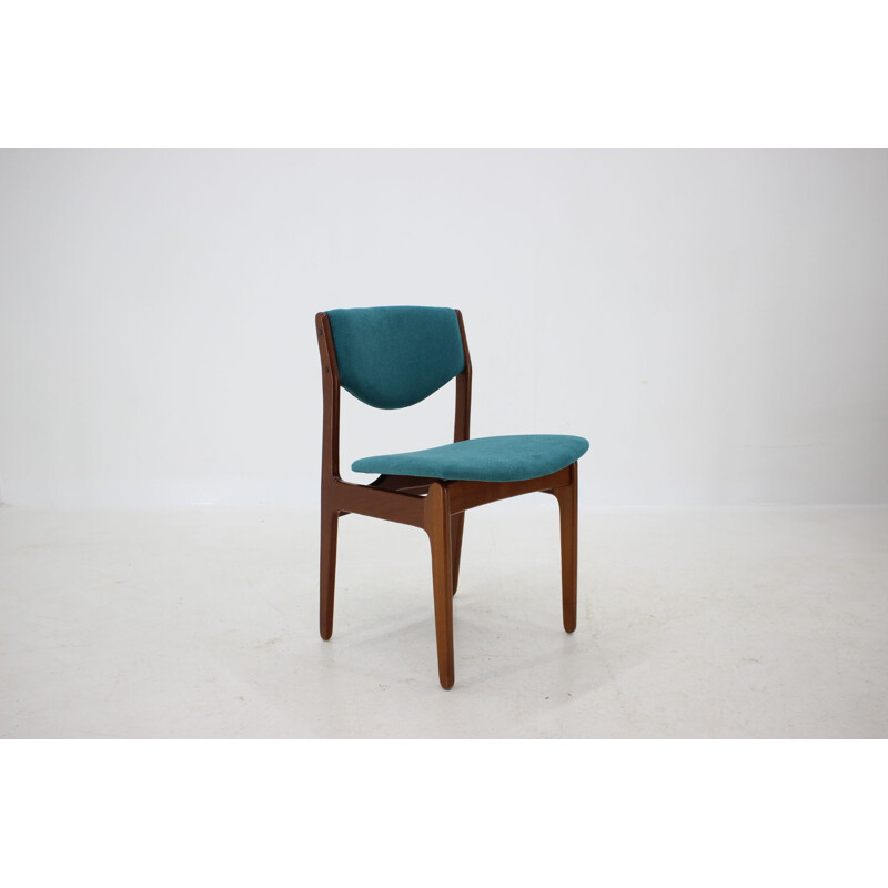 Vintage Teak Blue Side Chair, Denmark 1960s