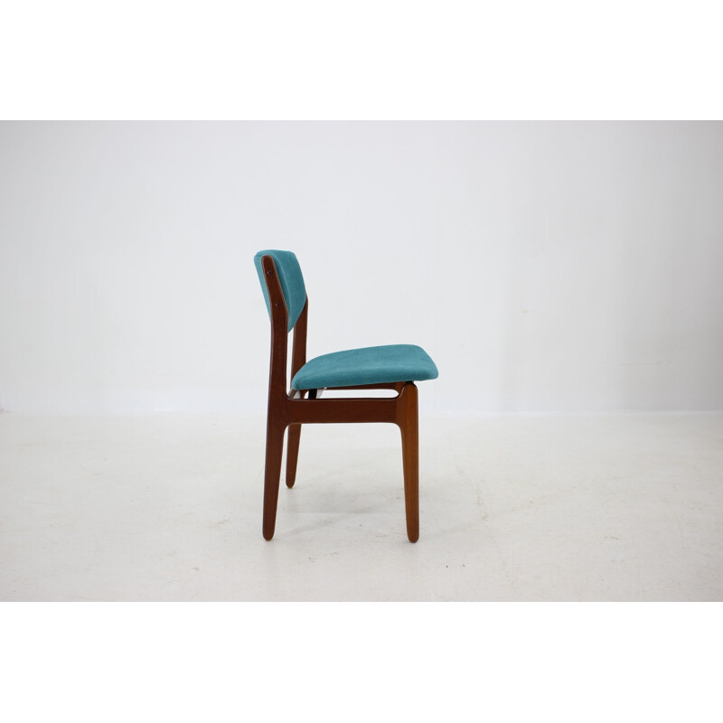 Vintage Teak Blue Side Chair, Denmark 1960s