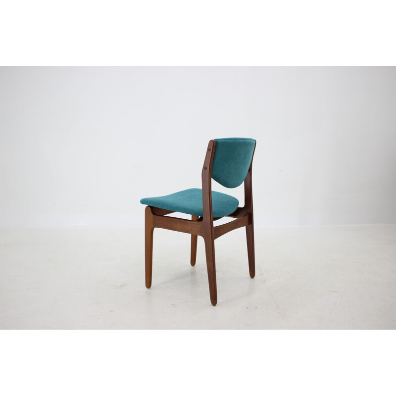 Vintage Teak Blue Side Chair, Denmark 1960s