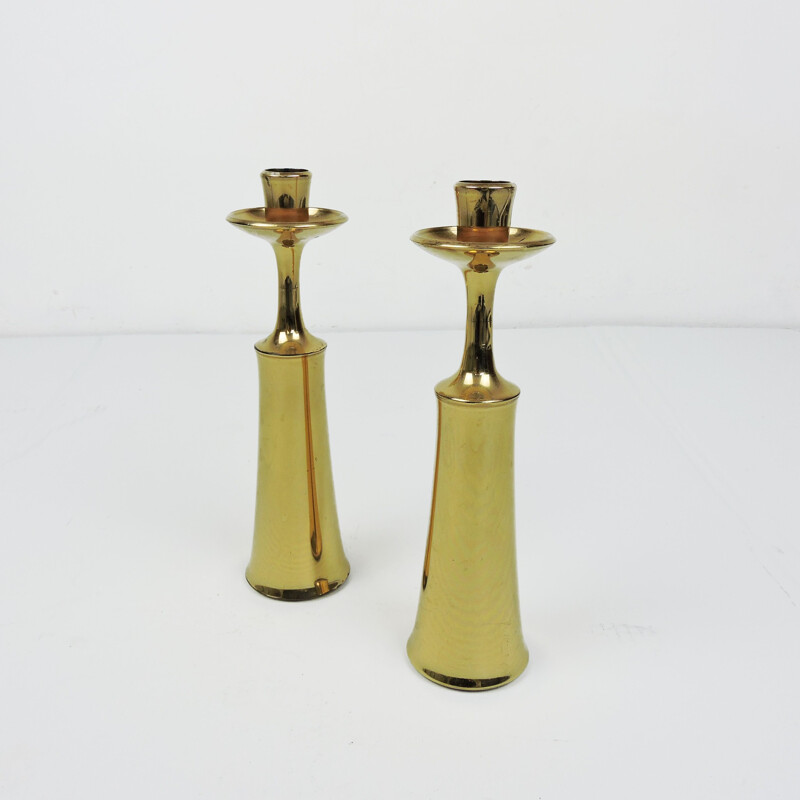Pair of Vintage Brass Candlestick by Jens Quistgaard for Dansk Scandinavian, 1960s