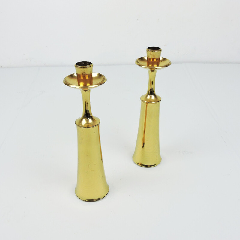 Pair of Vintage Brass Candlestick by Jens Quistgaard for Dansk Scandinavian, 1960s