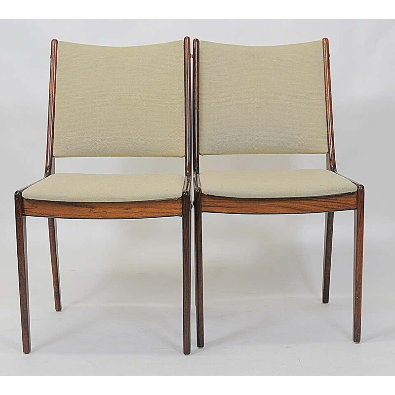 Set di 8 sedie vintage in palissandro Inc. Rivestimenti Otto di Johannes Andersen per Uldum Møbler, Danimarca 1960