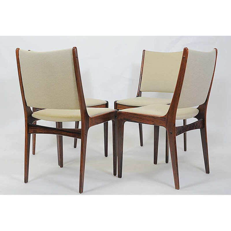 Set of 8 Vintage Rosewood Chairs Inc. Reupholstery Eight by Johannes Andersen for Uldum Møbler, Denmark 1960