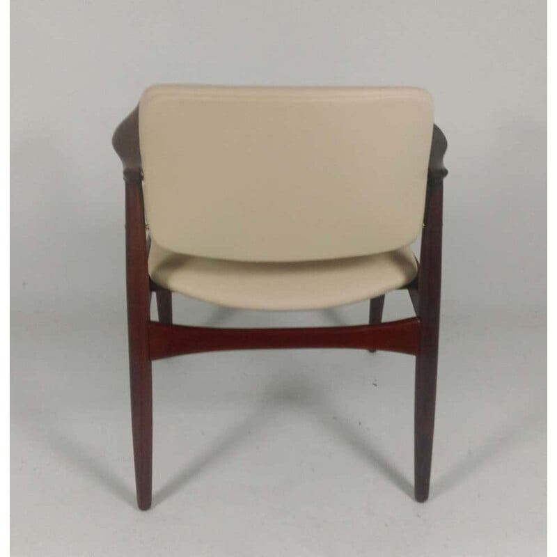 Pair of vintage captain's chairs model 67 in teak upholstered by Erik Buch for Ørum Møbelfabrik, 1960