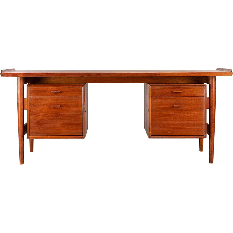 Vintage Midcentury Modern Teak Desk Model 207 by Arne Vodder for Sibast Moller, 1960s