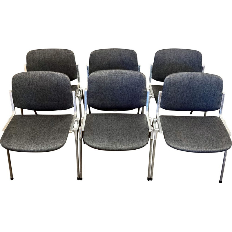 Set of 6 vintage Giancarlo Piretti chairs for Castelli