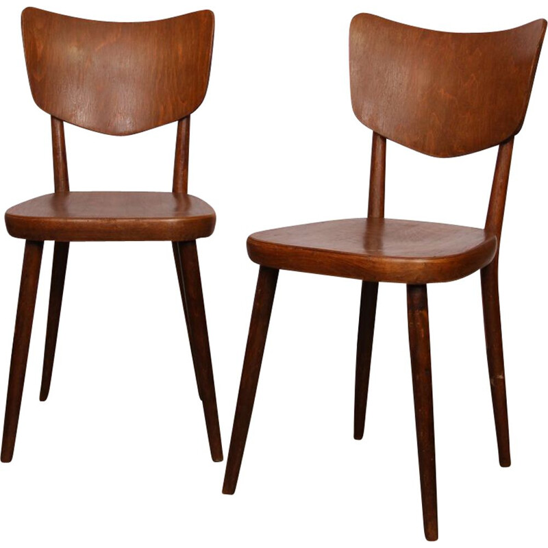 Pair of vintage chairs by Ton 1960