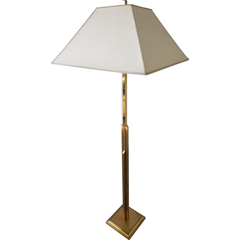 Large vintage brass 'sky scraper' floor lamp by Deknudt, 1970s