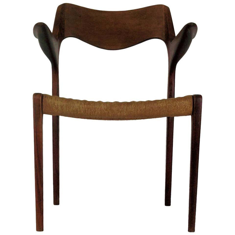 Vintage Armchair in Teak, Inc. Reupholstery Niels Ottto Møller Refinished 1951