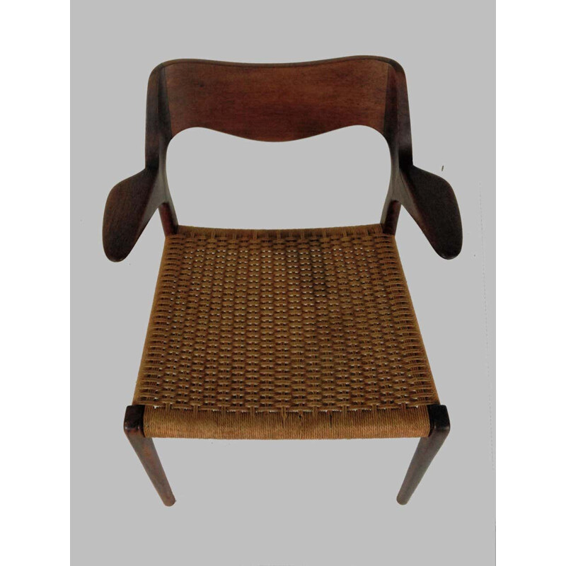 Vintage Armchair in Teak, Inc. Reupholstery Niels Ottto Møller Refinished 1951