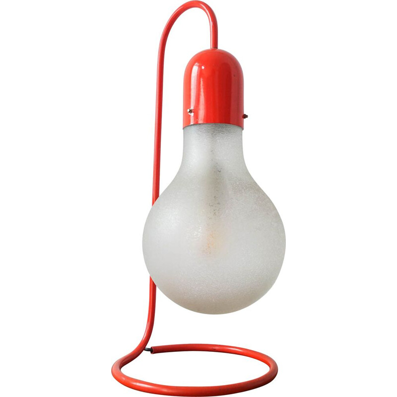 Lampe de table rouge Vintage de Stilux Milano 1970