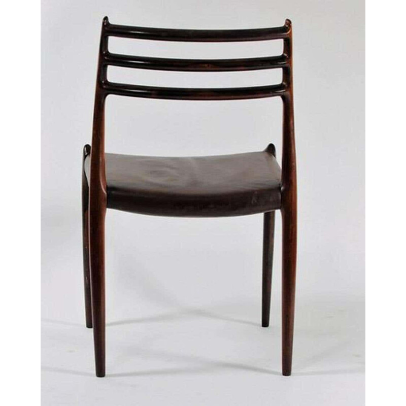 Ensemble de 6 chaises vintage en palissandre par N. O. Moller pour J.L. Møllers Møbelfabrik, 1954