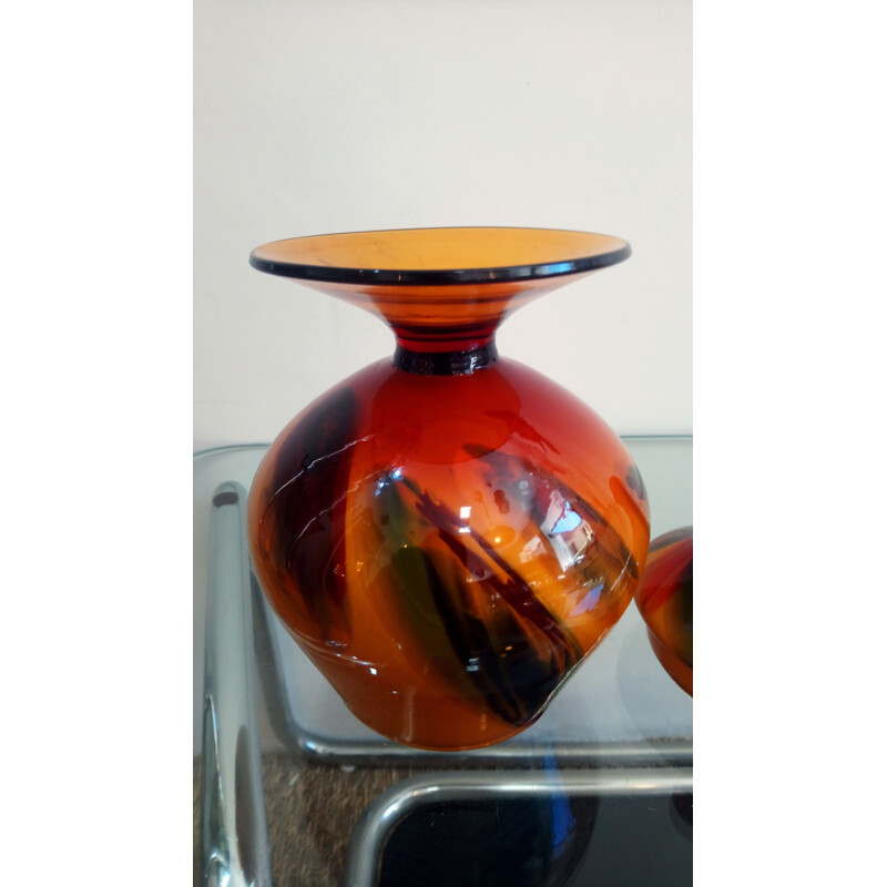 Vintage Apothecary jar candy box in blown glass from Italy 1970