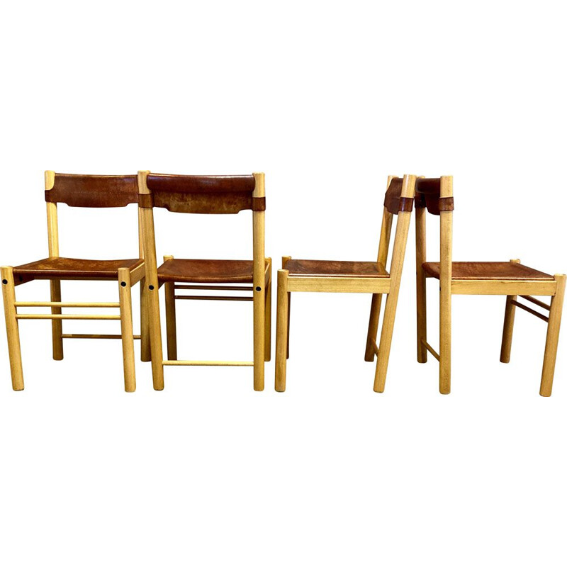 Set of 4 vintage Sede chairs for Ibisco 1960