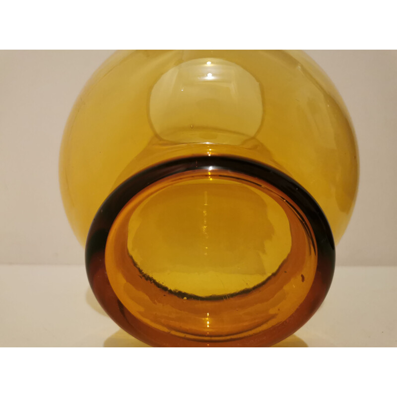 Vintage Amber glass apothecary jar XXL 1970