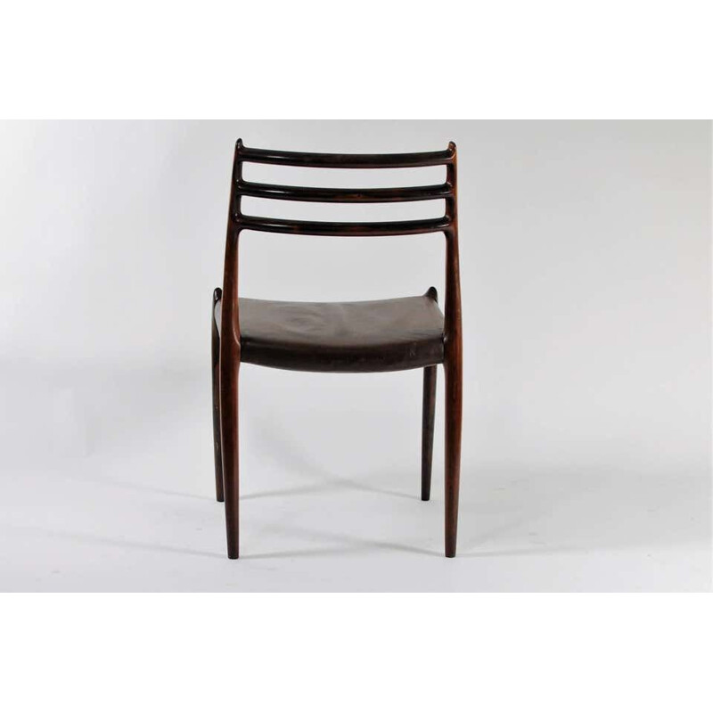 Set of 8 vintage Model 78 Dining Chairs in Rosewood Niels Moller - Inc. Reupholstery 1950s