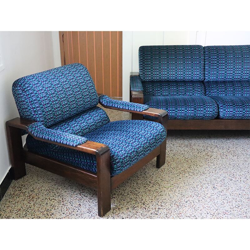 Vintage  rosewood sofa and armchairs scandinavian 1960