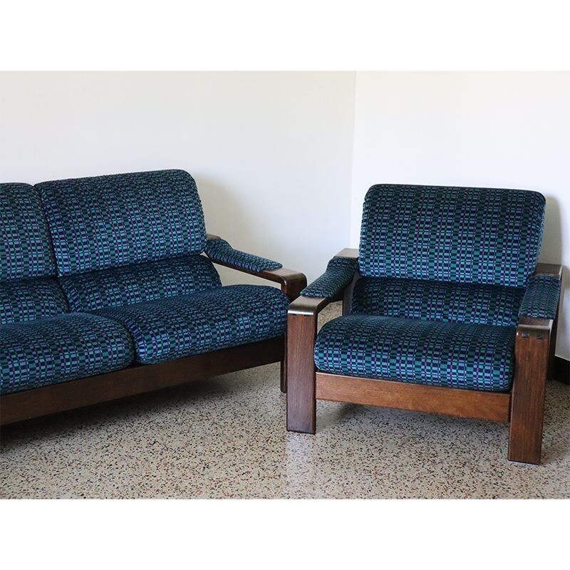 Vintage  rosewood sofa and armchairs scandinavian 1960