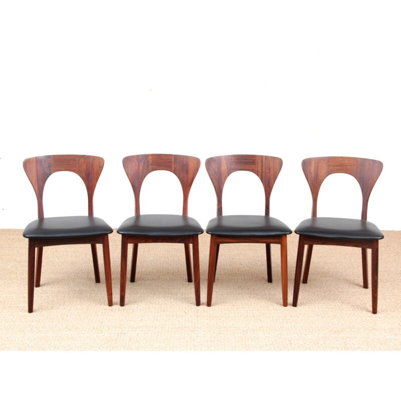 Suite di 4 sedie vintage in palissandro Rio modello Peter di Niels Koefoed, 1958