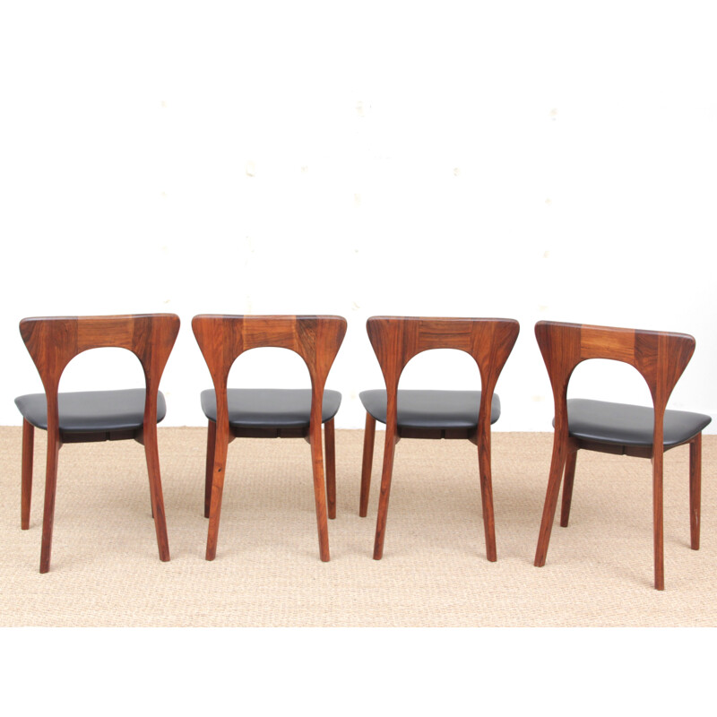Suite von 4 Vintage-Stühlen aus Rio-Palisander Modell Peter von Niels Koefoed, 1958