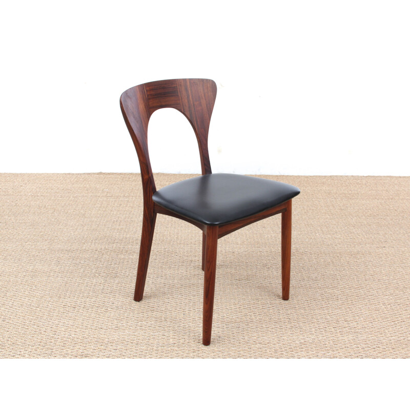 Suite of 4 vintage chairs in Rio rosewood model Peter by Niels Koefoed, 1958