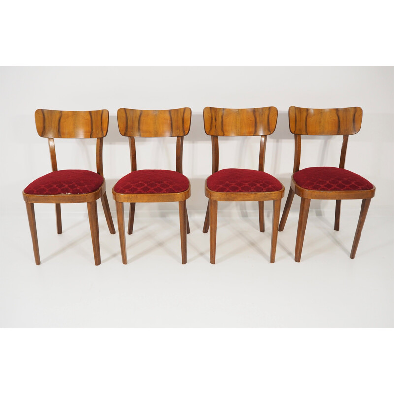 Ensemble de 4 chaises vintage Art Déco, 1960