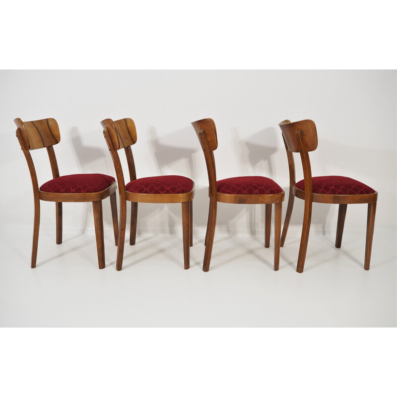 Ensemble de 4 chaises vintage Art Déco, 1960