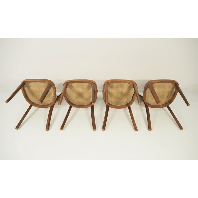 Ensemble de 4 chaises vintage Art Déco, 1960