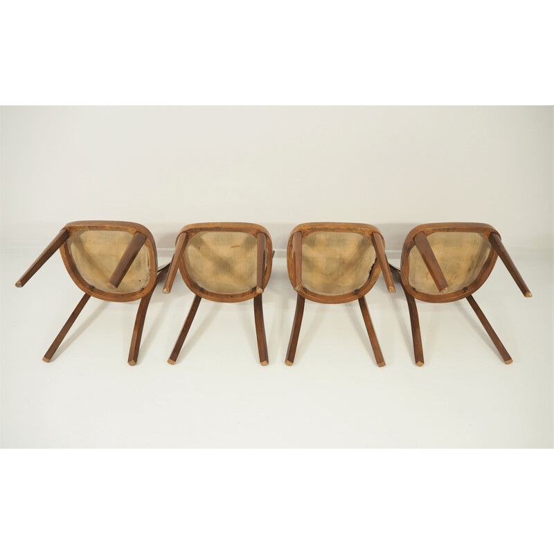 Set of 4 Vintage Art Deco Dining Chairs,  1960